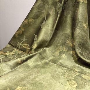 松针花萝香云纱面料中式 旗袍连衣裙睡衣布匹镂空提花布料 服装