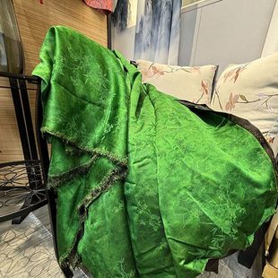 双面真丝香云纱布料桑蚕丝重锻印花提花布头国风旗袍服装 面料竹