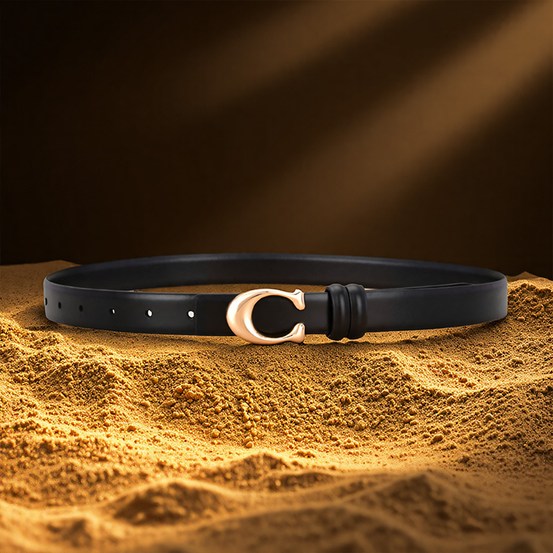 嘟卡丹真皮字母C扣双面可用女士腰带配牛仔裤皮带时尚百搭装饰