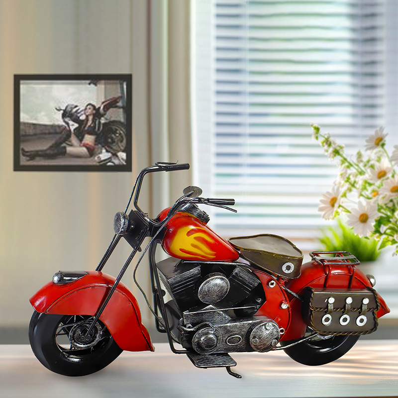 田园复古欧式摩托车手工模型道具装饰摆件创意家居金属工艺品饰品 - 封面