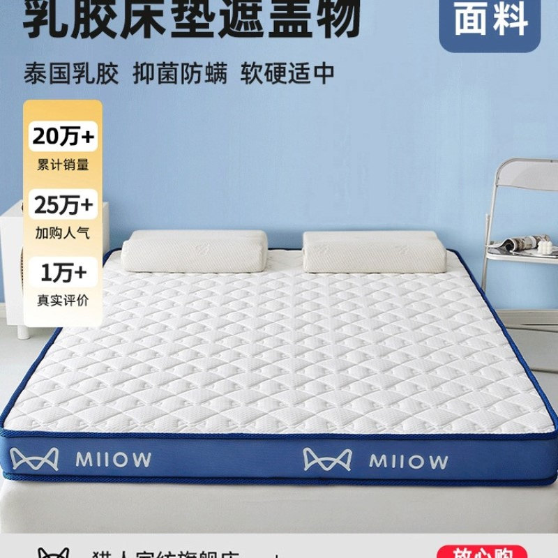 乳胶记忆棉床垫遮盖物软垫家用卧室宿舍学生单人榻榻米海绵褥垫子