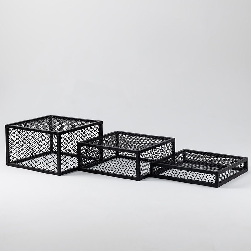 服装店鞋包店模特地台底座网格展示台方形流水台铁艺橱窗陈列道具