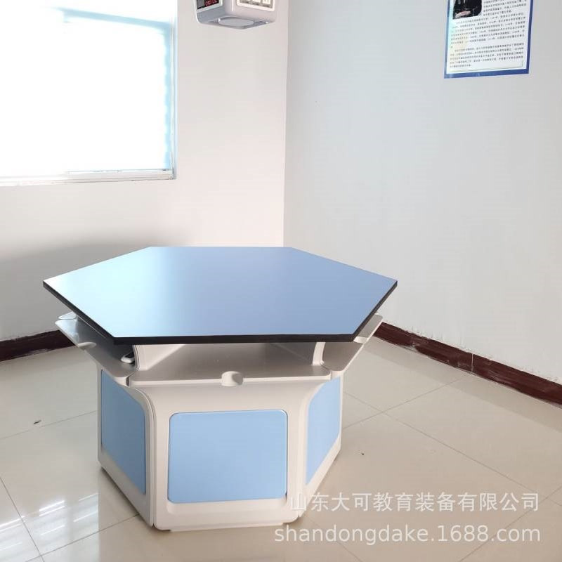 塑料六角六边形桌初高中学生实验桌理化板台面试验讨论探究桌