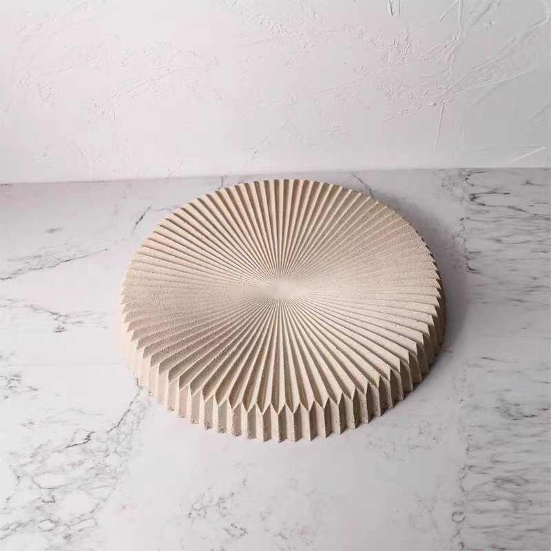 现代轻奢抽象肌理仿石托盘工艺品陈列家居玄关样板房软装饰品摆件