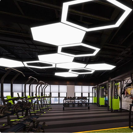 展厅LED灯蜂巢六角造型灯创意异形办公灯健身房工业风六边形吊灯