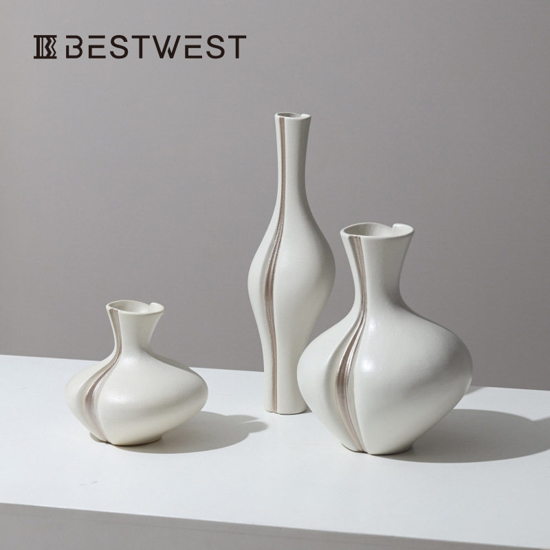 Best west 高档法式大肚细颈陶瓷花瓶摆件轻奢家居艺术柳叶瓶花器,模玩/动漫/周边/娃圈三坑/桌游,文化/体育周边,淘宝优惠券,粉丝福利购,淘宝优惠卷