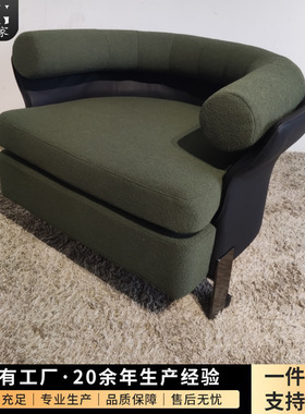 意美家简约布艺沙发北欧小户型现代咖啡厅洽谈椅休闲单椅41524