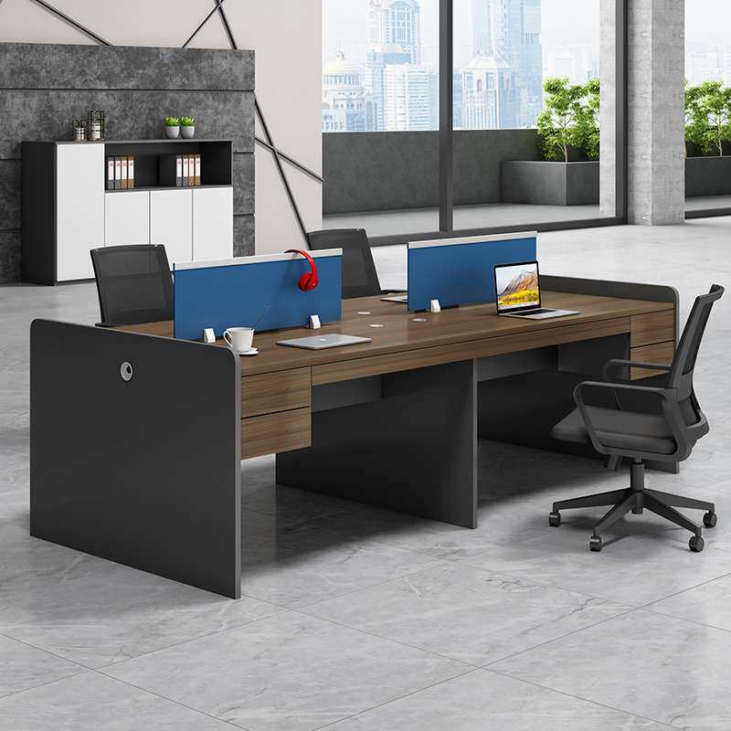 厂家  四人位电脑桌现代简约屏风工位桌椅组合 职员办公室卡位