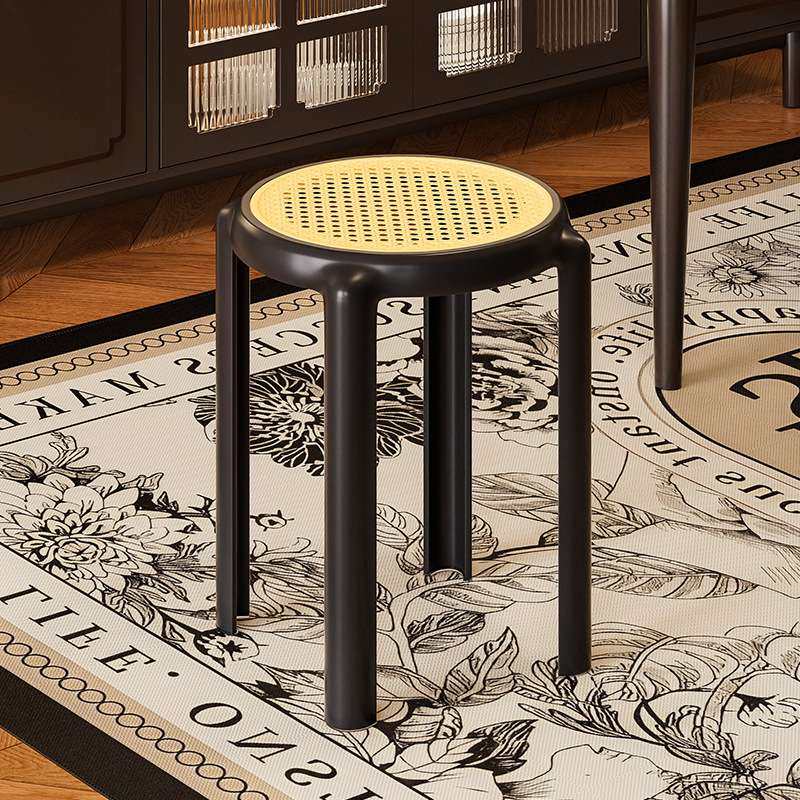 时尚中古仿藤编凳子家用可叠放餐厅结实加厚塑料餐桌凳简约等位椅,3C数码配件,其它配件,淘宝优惠券,粉丝福利购,淘宝优惠卷