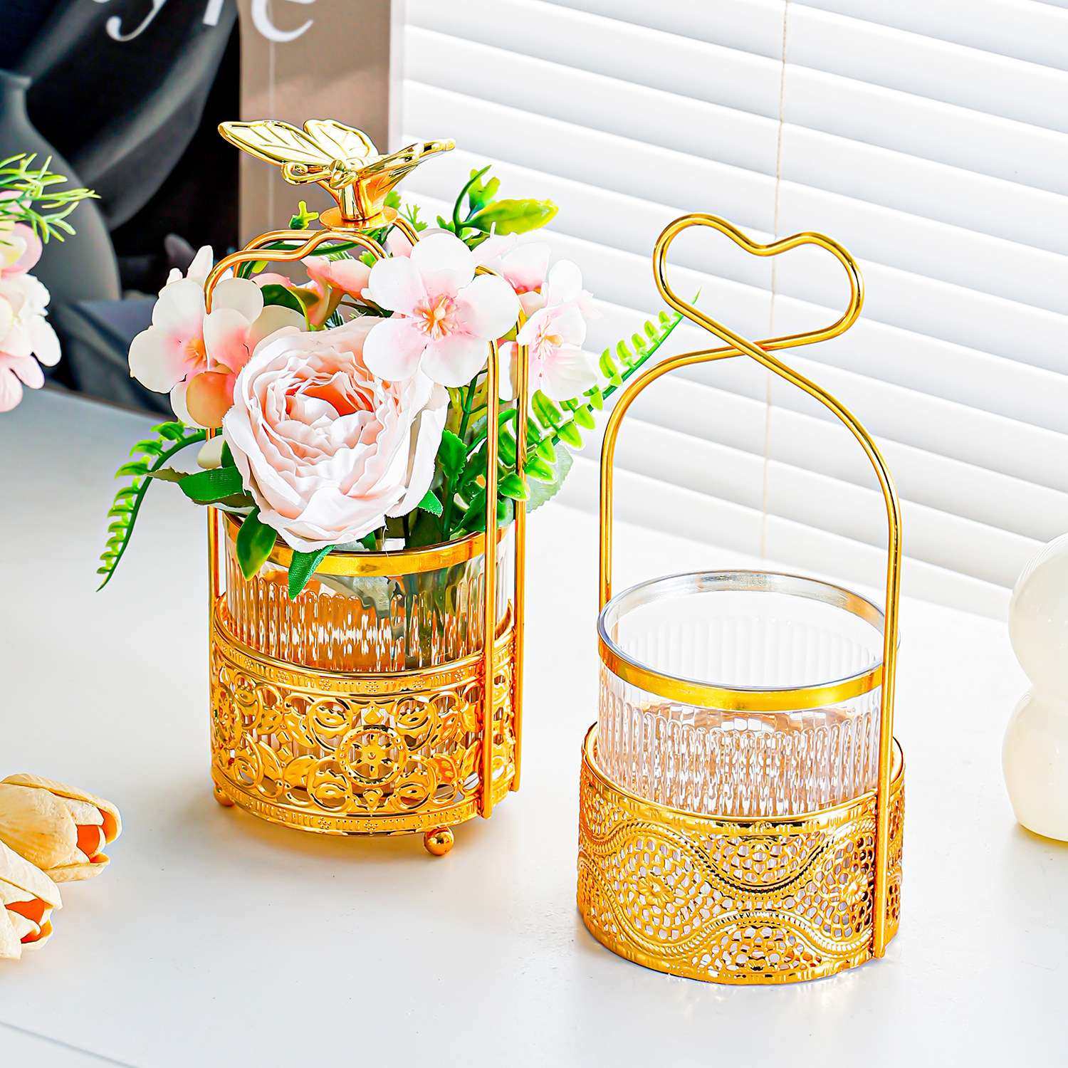 创意水培小花瓶轻奢铁艺水养绿萝植物花盆桌面装饰办公室摆件插花,3C数码配件,其它配件,淘宝优惠券,粉丝福利购,淘宝优惠卷