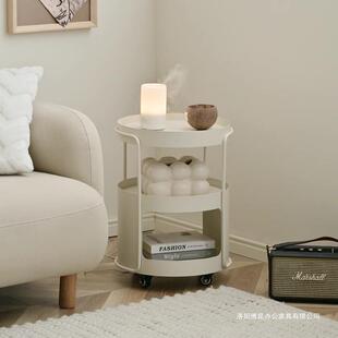 牧森奶油风可移动边几圆桌客厅迷你茶几酒店民宿床头桌子沙发边几