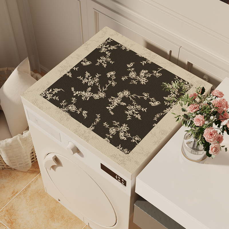 滚筒式全自动洗衣机防尘罩套复古冰箱盖布防水防晒免洗皮革床头柜