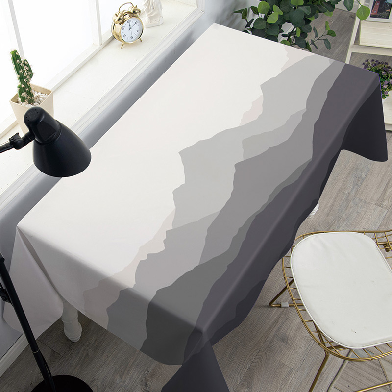 可定制山峰装饰画防水隔热易洗餐桌布学生宿舍书桌布网红茶几台布