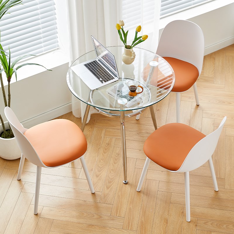 玻璃圆桌钢化玻璃桌家用玻璃餐桌阳台桌子洽谈桌椅组合玻璃小圆桌