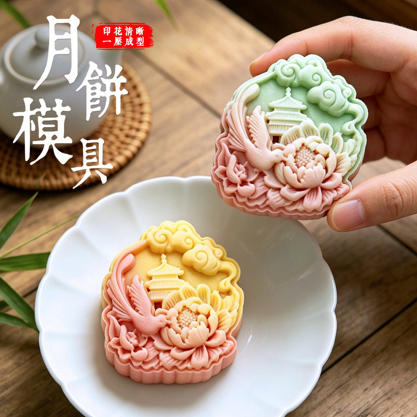 繁华盛世月饼模具2026新款手压式港式做绿豆冰糕点心家用烘焙磨具