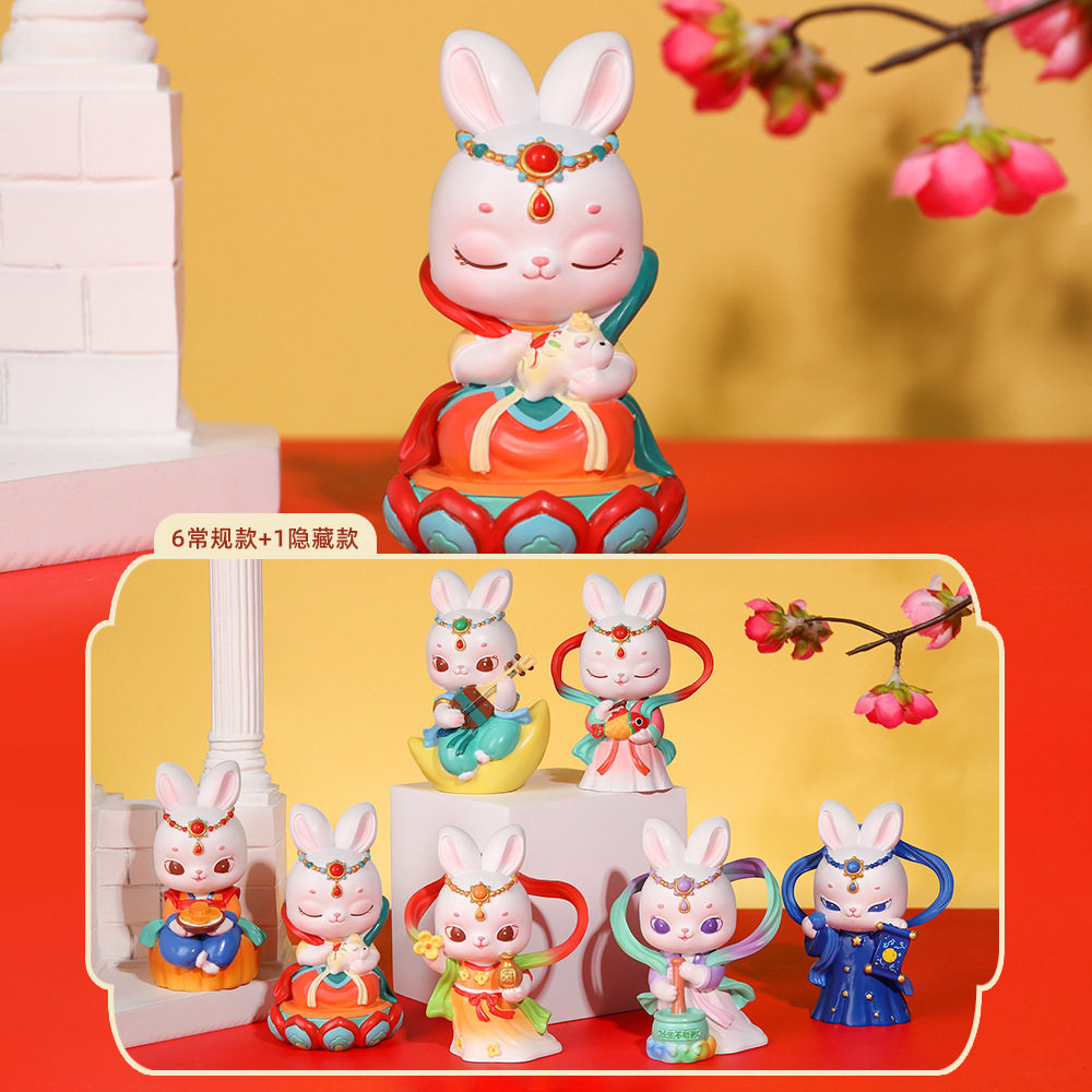 兔小仙盲盒树脂工艺品摆件古风兔图片