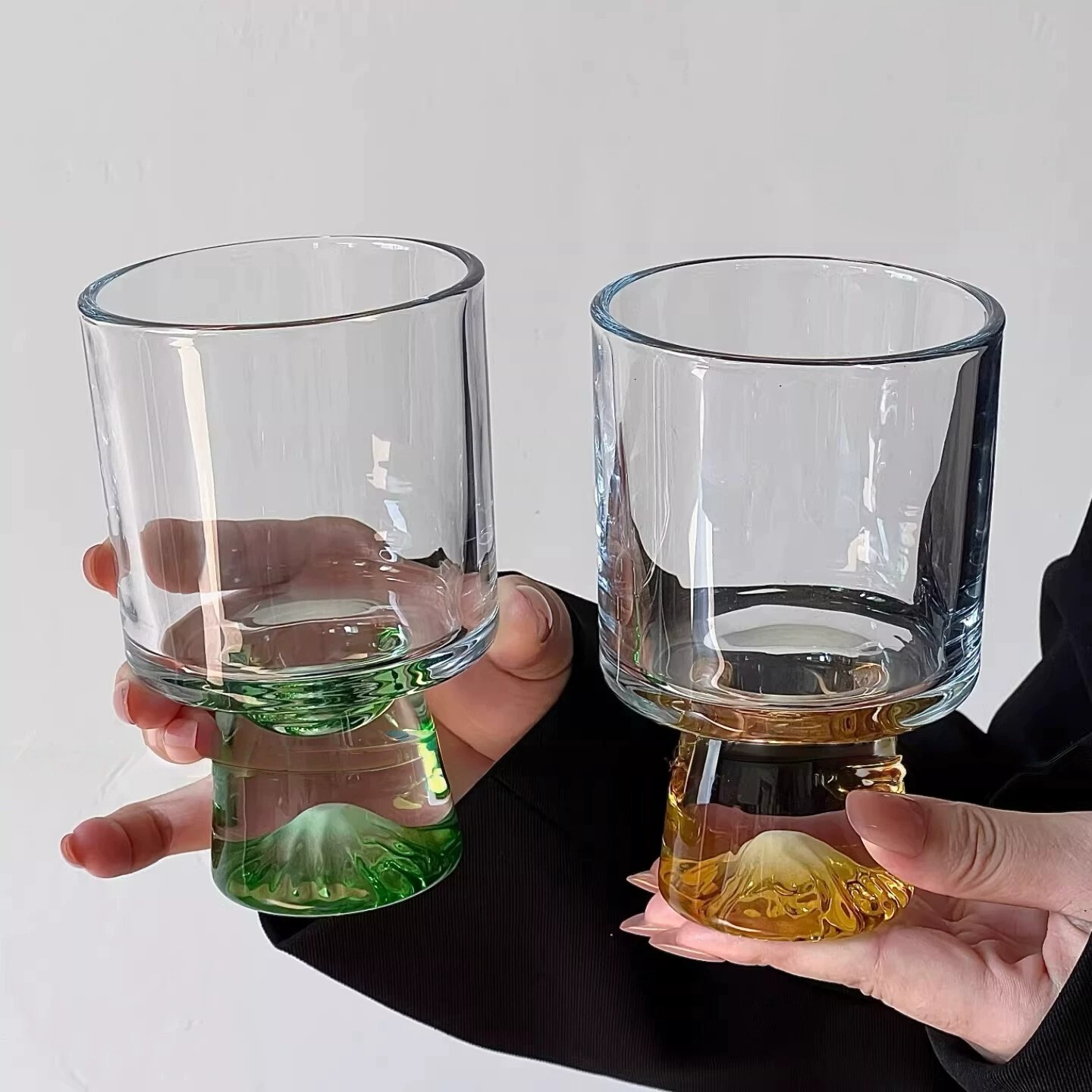日本威士忌酒杯彩色山脉玻璃杯子