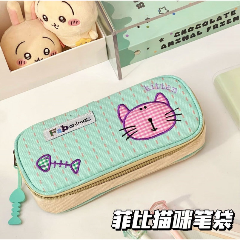 菲比猫笔袋韩版卡通小猫咪笔袋学