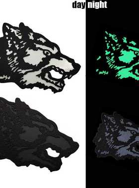 泰沣luminous wolf patch 夜光魔术贴狼头反光魔术贴章包配贴章