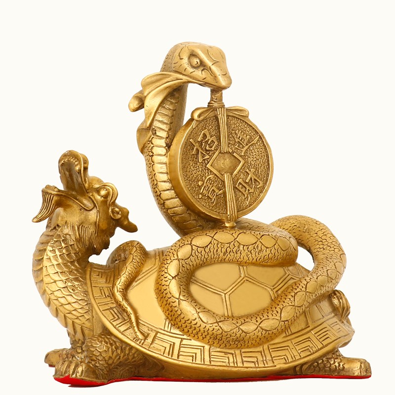 纯铜龙龟摆件玄武神兽招财进宝装饰品铜龟蛇四方神兽风水镇宅摆件