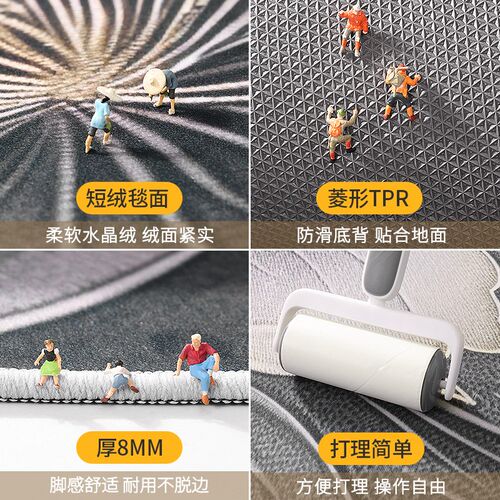 圆形地毯客厅沙发茶几椅子垫高级感家用卧室床边脚垫电脑转椅地垫
