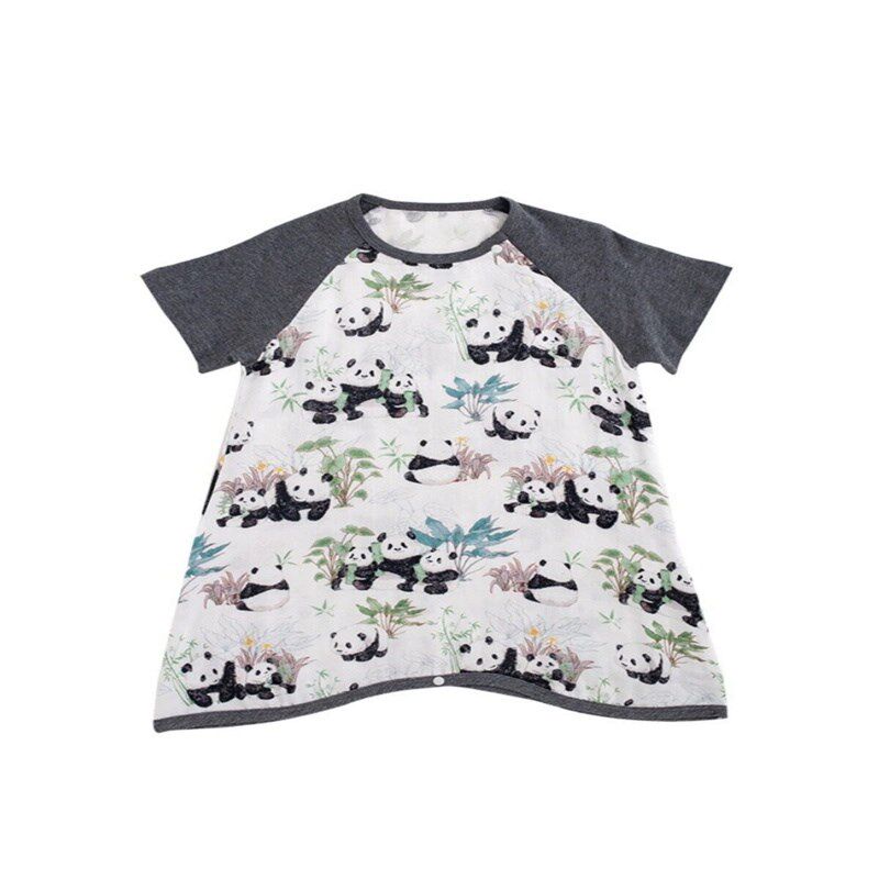 儿童睡衣夏季竹棉睡袍薄款宝宝睡裙婴儿长款男童女童睡衣纱布亲子