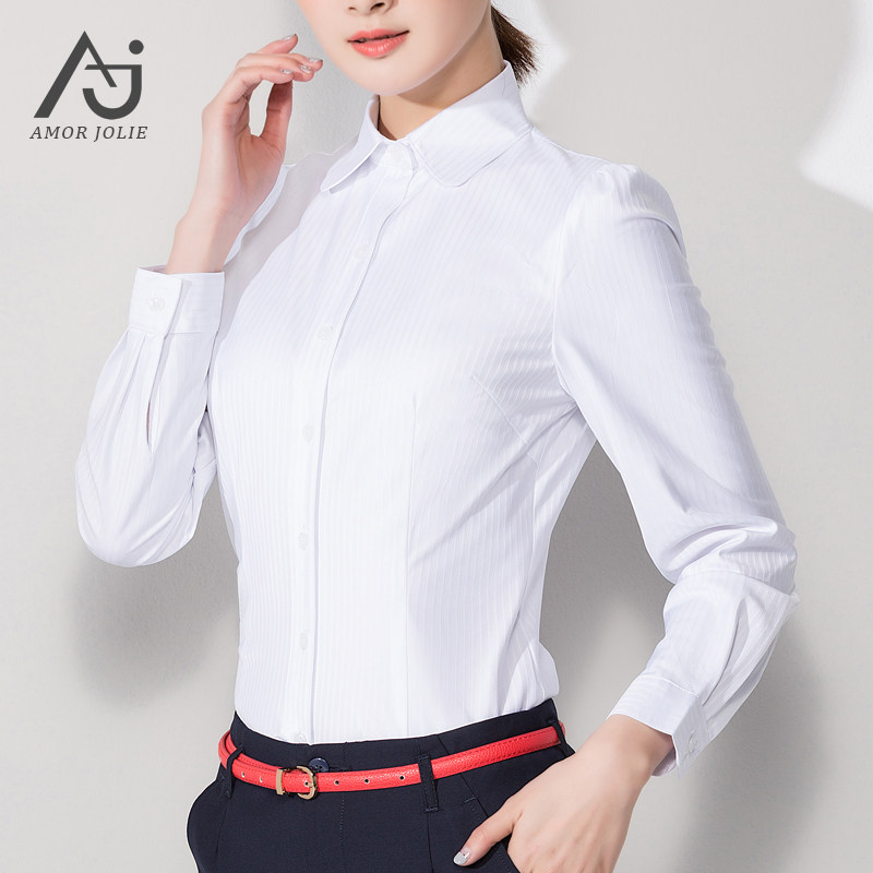 职业正装白色衬衫女时尚休闲洋气职业套装女士衬衣修身工作服夏季