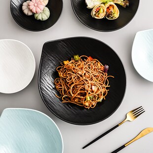 陶瓷碗浅碗大碗家用拉面碗水果沙拉碗小吃碟子盘子配菜盘创意酒店