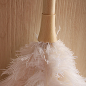 白色鸵鸟毛掸子除尘家用打扫卫生工具清洁不掉毛玉器羽毛鸡毛禅子