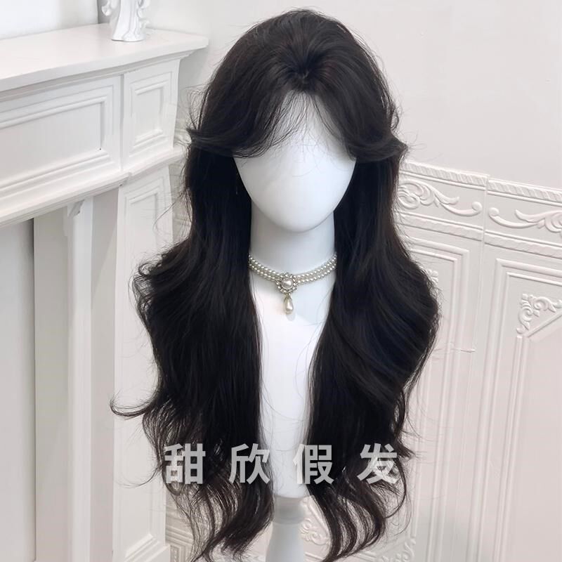 甜欣假发女甜美可爱长卷发自然蓬松法式碎毛刘海时尚少女感全头套