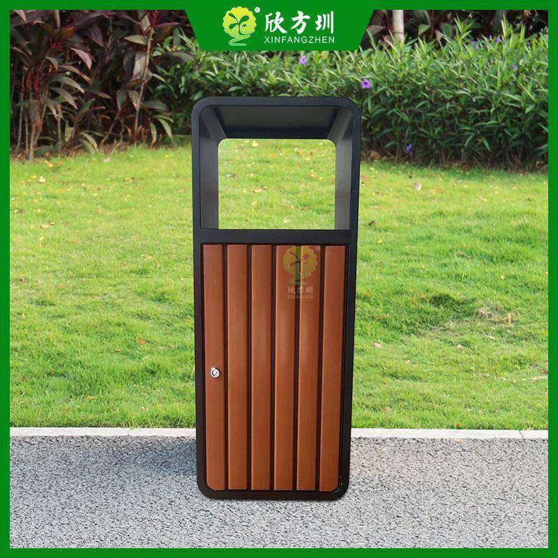 户外公园景区方形钢木垃圾桶喷粉金属不锈钢镀锌板果皮箱,基础建材,不锈钢垃圾桶,淘宝优惠券,粉丝福利购,淘宝优惠卷