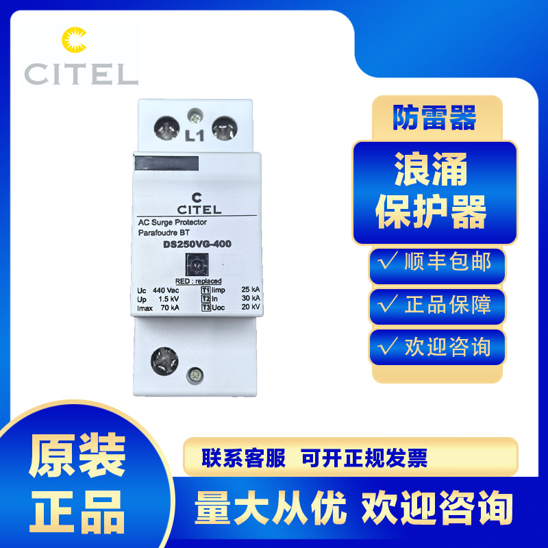 citel浪涌保护器DS250VG-400防雷器避雷电涌4p低压三相一级SPD