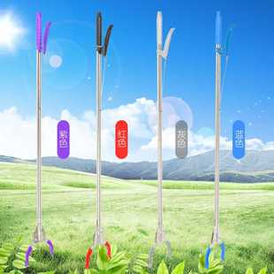 不锈钢垃圾夹子可伸缩折叠垃圾捡拾器捡物器环卫垃圾夹环保夹