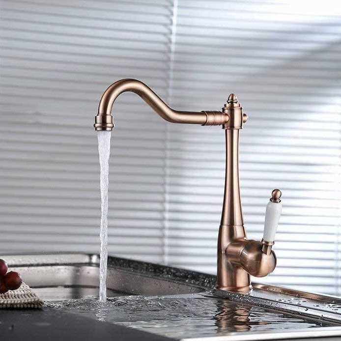 黄铜红古厨房水龙头面盆龙头单孔单把手高档高端玫瑰色水龙头,家装主材,厨房龙头,淘宝优惠券,粉丝福利购,淘宝优惠卷