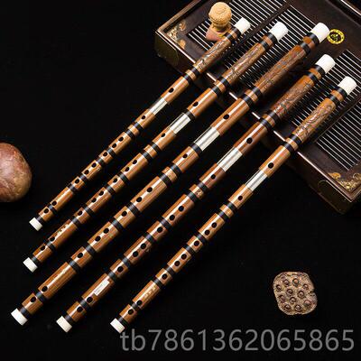 正品越五音笛子立春奏款笛竹笛成人奏专业演笛子（两节）演横苦竹