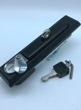 MS834-11G黑色带挂平面锁，电柜门锁，开关柜门锁，机箱机柜锁