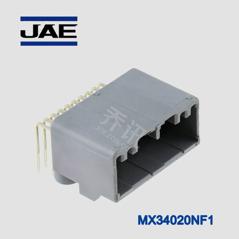 汽车连接器MX34020NF1 直角焊接安装 灰色插头 JAE现货