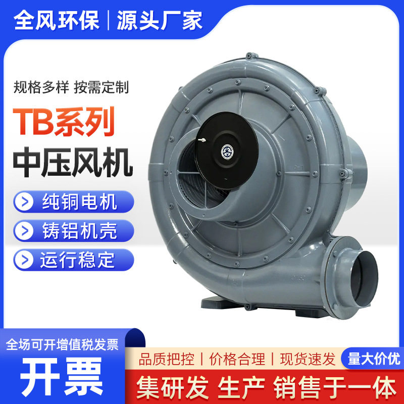 TB150-7.5中压风机吹吸两用物料气体输送锅炉助燃鼓风机厂家供应