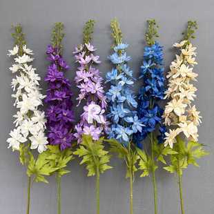 新飞燕草紫罗兰千代兰仿真花婚庆高枝线条婚礼堂装饰路引背景插花