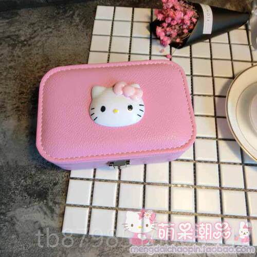 正品新盒品首饰猫咪饰品收盒亲子姐纳妹款首饰节盒PU皮木质儿童物