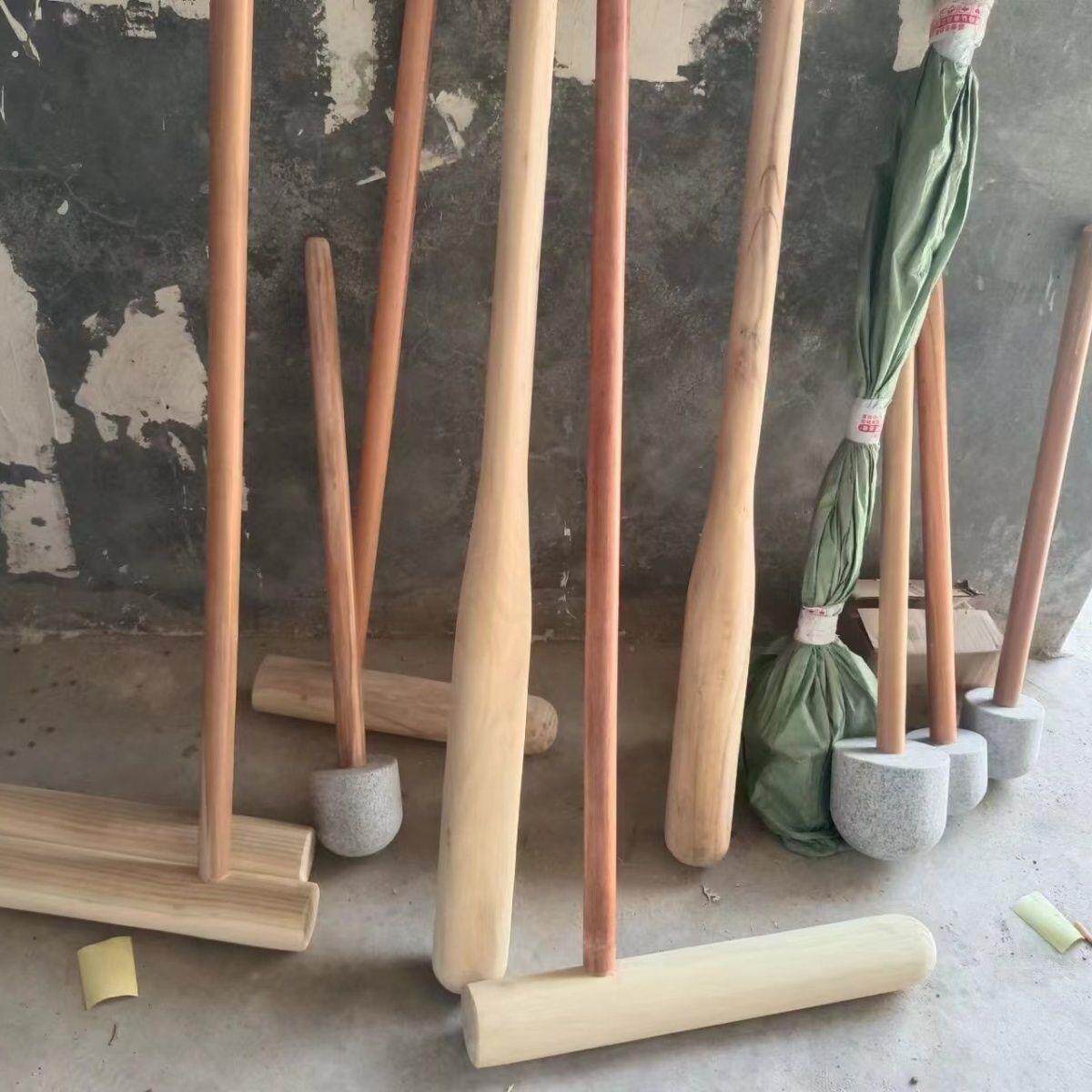 糍粑木锤无漆石臼年糕家用木槌实木木棒木杵木头锤纯手工手工木锤