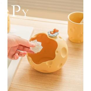 陶瓷入户钥匙收纳摆件奶油风玄关客厅电视柜桌面装饰品小型收纳盒