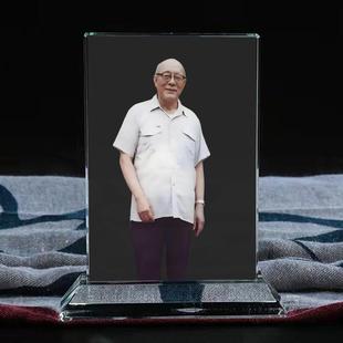 元音老人李钟鼎水晶摆台家里玄关桌面工艺品供奉装饰摆件照片定制