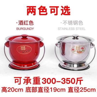不锈钢痰盂尿桶加厚家用女士孕妇老人儿童可移动座便器带盖防臭静