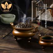 青松堂苏公铜炉名胡青松马蹄花冠耳香炉铜檀香禅宗香炉