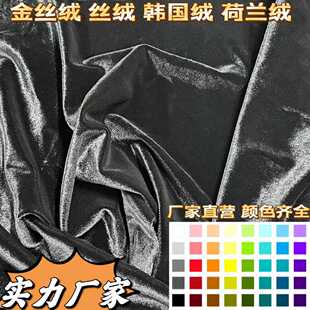 工厂直销韩国绒面料丝绒经编涤氨仿金丝绒布料荷兰丽丝绒边伦布