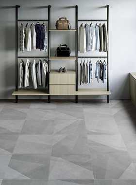 灰色地板砖loft工业风几何水泥砖客厅餐厅门店防滑瓷砖600*600