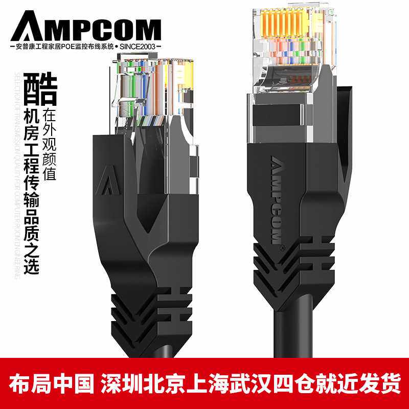 安普康AMPCOM超五类网线家用高速电脑网络跳线宽带线无氧铜2米