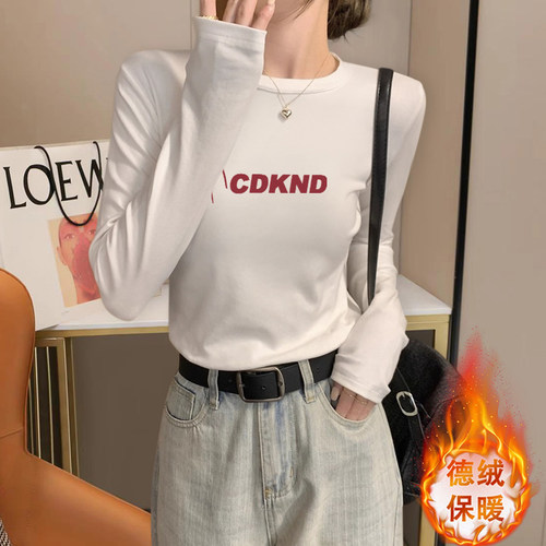 加厚内搭双面德绒打底衫女秋冬