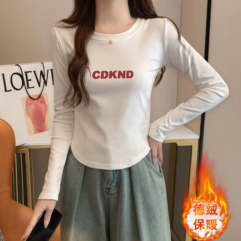 加厚保暖长袖t恤女德绒圆领内搭